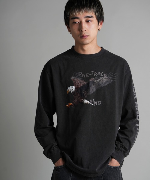 JACKROSE（ジャックローズ）の「JE-EAGLE LS TEE（Tシャツ/カットソー・メンズ・ブラック/レッド/ホワイト・M/L）」の2枚目の写真
