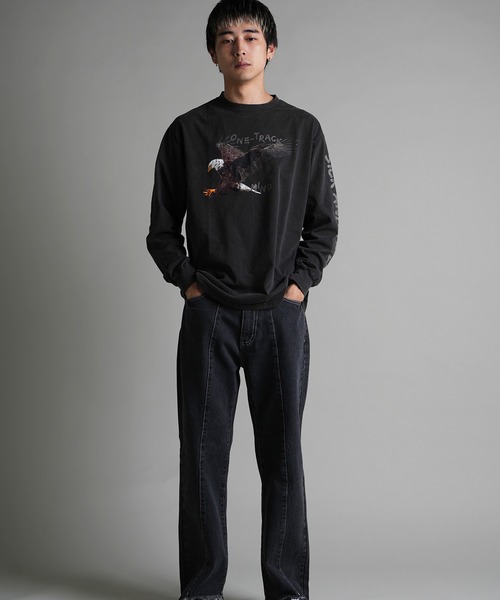 JACKROSE（ジャックローズ）の「JE-EAGLE LS TEE（Tシャツ/カットソー・メンズ・ブラック/レッド/ホワイト・M/L）」の6枚目の写真