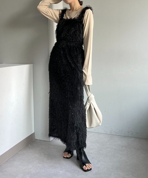 CAPRICIEUX LE'MAGE（カプリシューレマージュ）の「フェザーフリンジスカート（スカート・レディース・アイボリー/ブラック・36/38）」の15枚目の写真