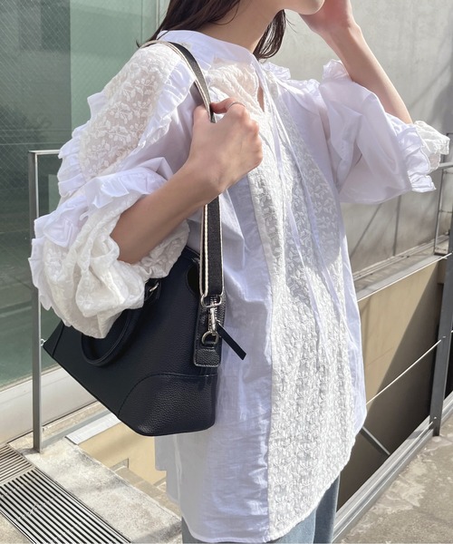 natural couture（ナチュラルクチュール）の「3WAYラインショルダー付きBAG（ショルダーバッグ・レディース・サックスブルー/グレイッシュベージュ/ブラック・FREE）」の21枚目の写真