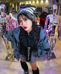 Bizarre Maiden | ストリートファッション Bizarre Maiden ビザール メイデン damage full zip hoodie ダメージ ジップパーカー フーディー オーバーサイズ 重ね着 レイヤード 長袖 羽織り パンクストリート(パーカー)