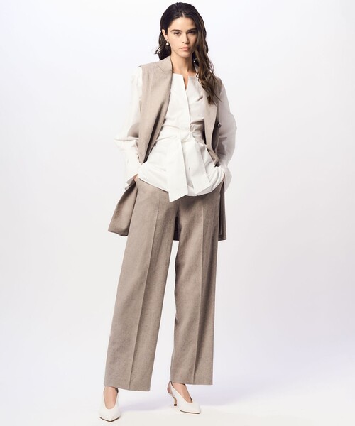 23区（ニジュウサンク）の「【セットアップ対応】リネン ミックスツイード ジレ（その他アウター・レディース・ベージュ系・38）」の3枚目の写真