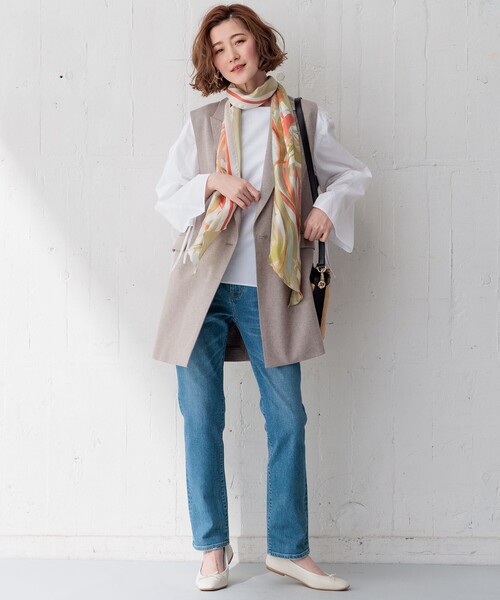 23区（ニジュウサンク）の「【セットアップ対応】リネン ミックスツイード ジレ（その他アウター・レディース・ベージュ系・38）」の5枚目の写真