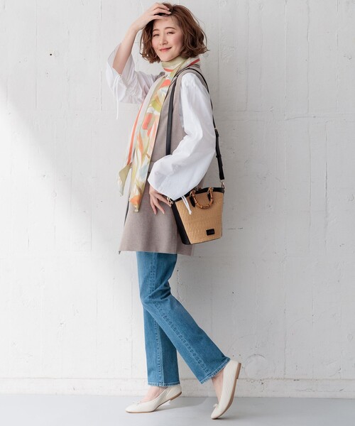 23区（ニジュウサンク）の「【セットアップ対応】リネン ミックスツイード ジレ（その他アウター・レディース・ベージュ系・38）」の6枚目の写真