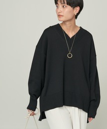 エコカルットVネックプルオーバー<エコ・軽い・ニット>