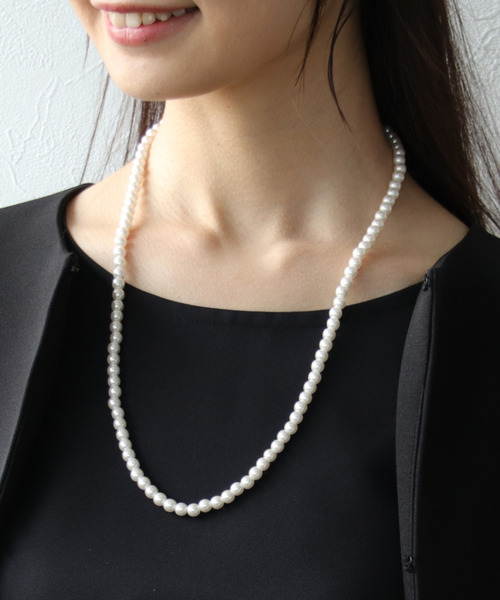 パールネックレス 10K 60cm 6mmパールロングネックレス（60cm）（ネックレス）｜Three Four