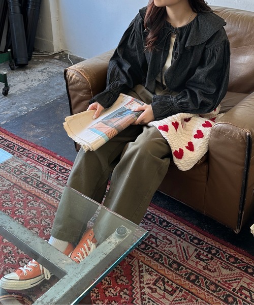 kutir（クティール）の「アソートリボンボレロ（カーディガン/ボレロ・レディース・インディゴブルー/チャコールグレー/ブラック/オフホワイト・FREE）」の8枚目の写真