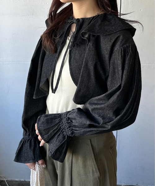 kutir（クティール）の「アソートリボンボレロ（カーディガン/ボレロ・レディース・インディゴブルー/チャコールグレー/ブラック/オフホワイト・FREE）」の18枚目の写真