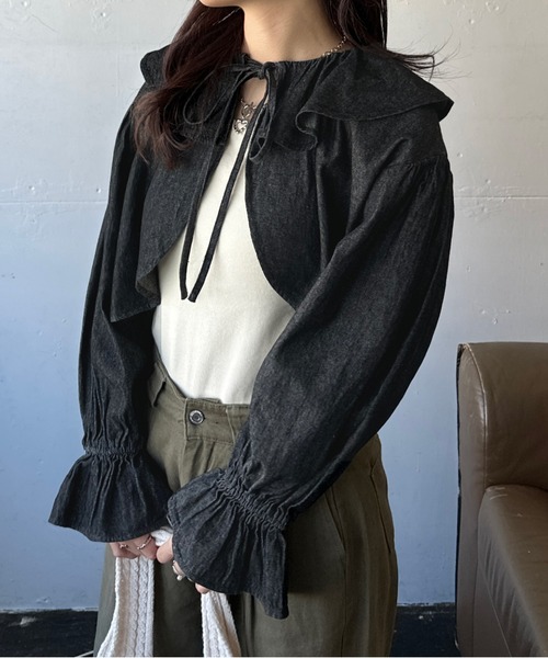 kutir（クティール）の「アソートリボンボレロ（カーディガン/ボレロ・レディース・インディゴブルー/チャコールグレー/ブラック/オフホワイト・FREE）」の17枚目の写真