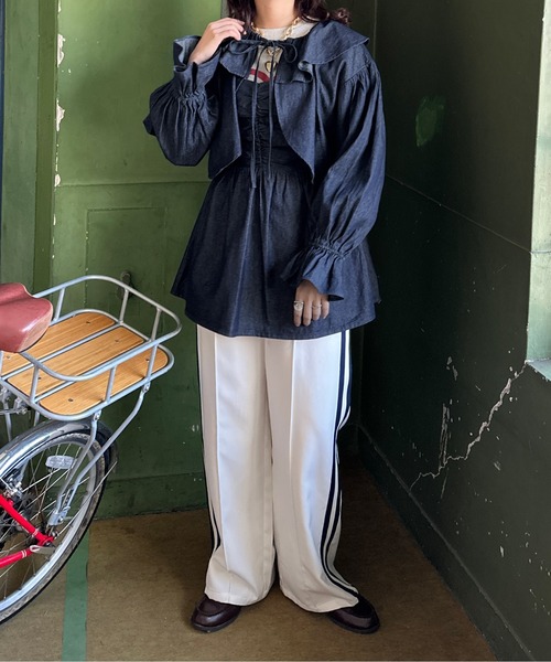 kutir（クティール）の「アソートリボンボレロ（カーディガン/ボレロ・レディース・インディゴブルー/チャコールグレー/ブラック/オフホワイト・FREE）」の14枚目の写真