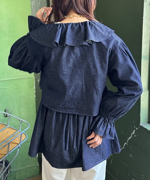 kutir（クティール）の「アソートリボンボレロ（カーディガン/ボレロ・レディース・インディゴブルー/チャコールグレー/ブラック/オフホワイト・FREE）」の21枚目の写真