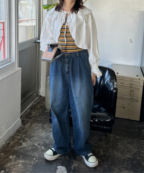 kutir（クティール）の「アソートリボンボレロ（カーディガン/ボレロ・レディース・インディゴブルー/チャコールグレー/ブラック/オフホワイト・FREE）」の6枚目の写真