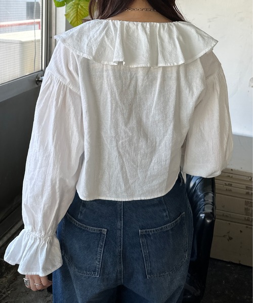 kutir（クティール）の「アソートリボンボレロ（カーディガン/ボレロ・レディース・インディゴブルー/チャコールグレー/ブラック/オフホワイト・FREE）」の5枚目の写真