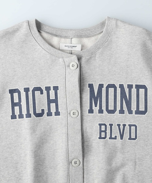 BACK NUMBER（バックナンバー）の「【BACK NUMBER】プリントスウェットカーディガン（カーディガン/ボレロ・レディース・グレー/ネイビー・S/M/L）」の7枚目の写真