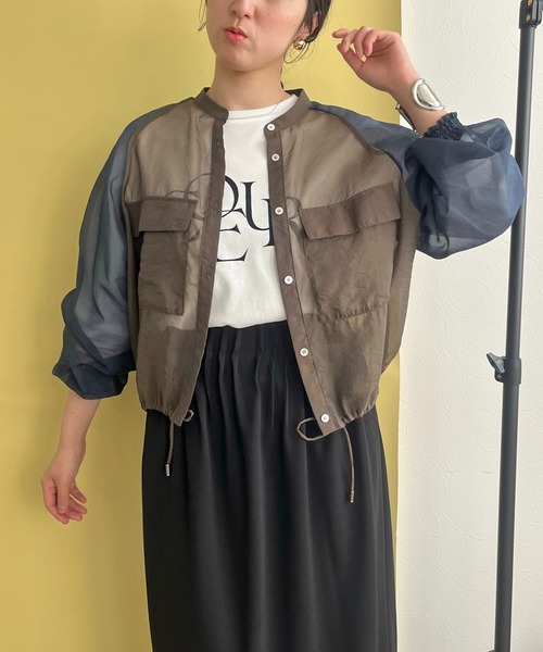 LHELBIE（レルビエ）の「バイカラーシアーシャツブルゾン（シャツ