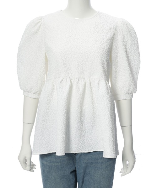 fifth（フィフス）の「ふくれジャガードギャザー五分袖ブラウス（シャツ/ブラウス・レディース・ピンク/ホワイト/ベージュ/ブラック・M）」の18枚目の写真