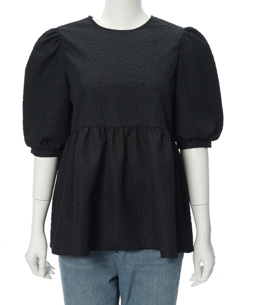 fifth（フィフス）の「ふくれジャガードギャザー五分袖ブラウス（シャツ/ブラウス・レディース・ピンク/ホワイト/ベージュ/ブラック・M）」の11枚目の写真