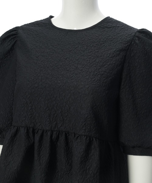 fifth（フィフス）の「ふくれジャガードギャザー五分袖ブラウス（シャツ/ブラウス・レディース・ピンク/ホワイト/ベージュ/ブラック・M）」の8枚目の写真