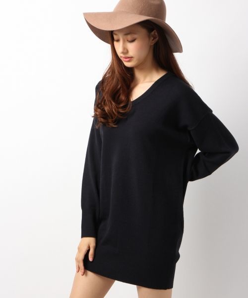 Heather（ヘザー）の「ベーシックボーイフレンドニット　568875（ニット/セーター・レディース・ブラック/カーキ/アイボリー/キャメル/ボルドー・FREE）」の3枚目の写真