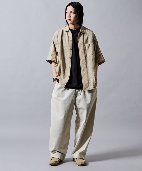 FREAK'S STORE(フリークスストア)の「限定展開 リラックスフィット 総柄 ジャガード オープンカラーシャツ(シャツ/ブラウス・メンズ・ホワイト/ブラウン/ベージュ/ブラック・SMALL/MEDIUM/LARGE)」の14枚目の写真