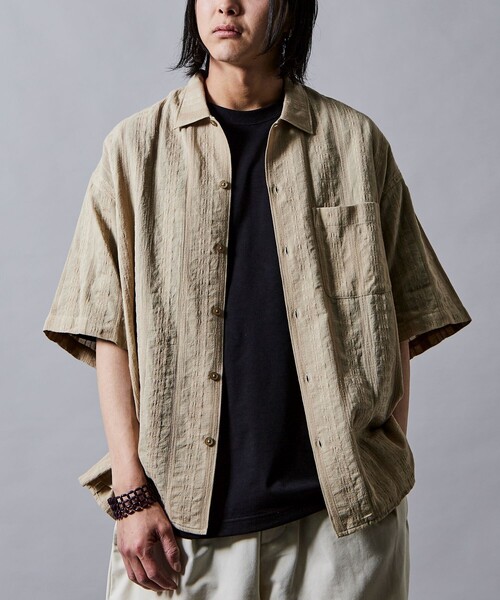 FREAK'S STORE(フリークスストア)の「限定展開 リラックスフィット 総柄 ジャガード オープンカラーシャツ(シャツ/ブラウス・メンズ・ホワイト/ブラウン/ベージュ/ブラック・SMALL/MEDIUM/LARGE)」の11枚目の写真