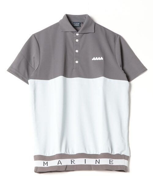 muta marine golf(ムータマリン ゴルフ)の「ヘムリブ バイカラーポロシャツ(ポロシャツ・メンズ・イエロー系その他/グリーン系その他/チャコールグレー・6/5/8/4/7)」の2枚目の写真
