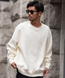 『JEMORGAN LONG JOHNS/ジェーイーモーガンロングジョーンズ』ビッグシルエットビッグワッフルクルー長袖Tシャツ【+】