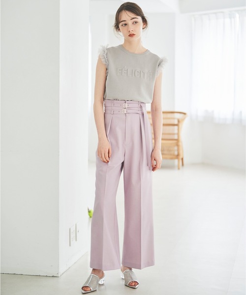 31 Sons de mode（トランテアン　ソン　ドゥ　モード）の「ダブルベルトワイドパンツ（その他パンツ・レディース・ブラック/ピンク/ベージュ・36/38）」の16枚目の写真