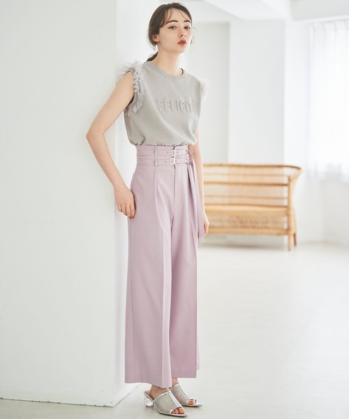 31 Sons de mode（トランテアン　ソン　ドゥ　モード）の「ダブルベルトワイドパンツ（その他パンツ・レディース・ブラック/ピンク/ベージュ・36/38）」の18枚目の写真