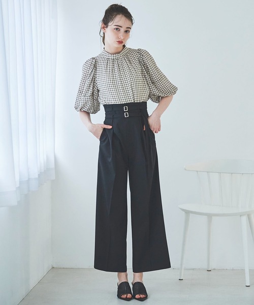 31 Sons de mode（トランテアン　ソン　ドゥ　モード）の「ダブルベルトワイドパンツ（その他パンツ・レディース・ブラック/ピンク/ベージュ・36/38）」の8枚目の写真