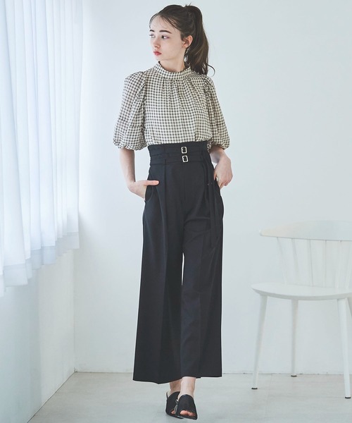 31 Sons de mode（トランテアン　ソン　ドゥ　モード）の「ダブルベルトワイドパンツ（その他パンツ・レディース・ブラック/ピンク/ベージュ・36/38）」の9枚目の写真