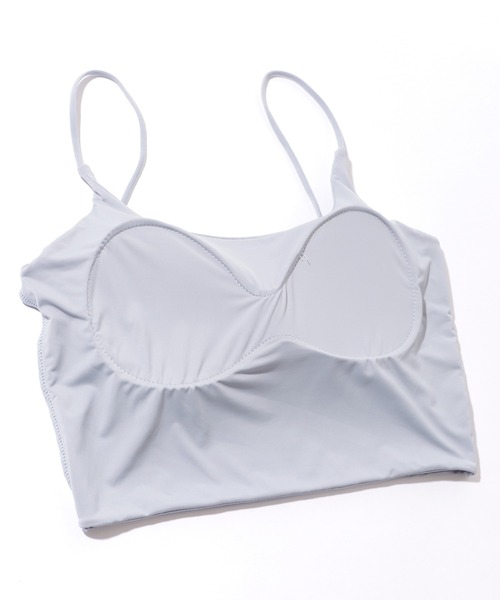 Lace Ladies(レースレディース)の「ソリッドカラー ミニマル クロップド カップ付き キャミソール(キャミソール・レディース・ブラック/アイボリー/ブルー/ホワイト・FREE)」の9枚目の写真