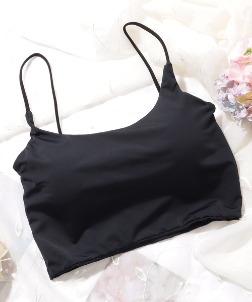 Lace Ladies(レースレディース)の「ソリッドカラー ミニマル クロップド カップ付き キャミソール(キャミソール・レディース・ブラック/アイボリー/ブルー/ホワイト・FREE)」の20枚目の写真