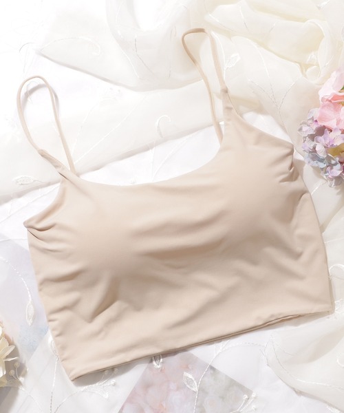 Lace Ladies(レースレディース)の「ソリッドカラー ミニマル クロップド カップ付き キャミソール(キャミソール・レディース・ブラック/アイボリー/ブルー/ホワイト・FREE)」の21枚目の写真
