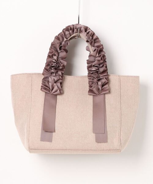 EDIT COLOGNE（エディットコロン）の「フリルリボントートバッグ（ショルダーバッグ・レディース・グレー/ブラウン/ベージュ/ブラック・ﾌﾘ-）」の4枚目の写真