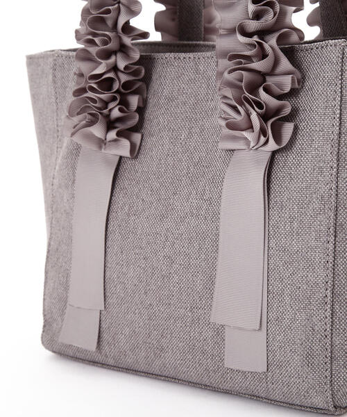 EDIT COLOGNE（エディットコロン）の「フリルリボントートバッグ（ショルダーバッグ・レディース・グレー/ブラウン/ベージュ/ブラック・ﾌﾘ-）」の8枚目の写真