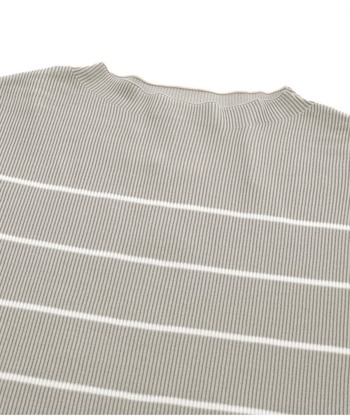 Settimissimo（セッティミッシモ）の「アップスリーブ バックロゴ ボーダー 半袖ニット（Tシャツ/カットソー・レディース・オフホワイト/グレー・FREE）」の9枚目の写真