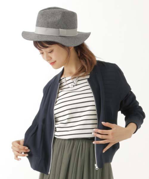 earth music&ecology（アースミュージックアンドエコロジー）の「ボーダードロップスリーブカットプルオーバー（Tシャツ/カットソー・レディース・アイボリー/キャメル/レッド/グリーン・FREE）」の2枚目の写真