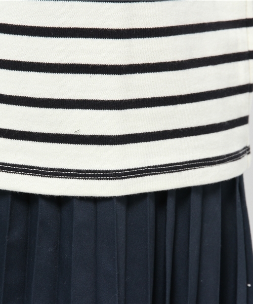 earth music&ecology（アースミュージックアンドエコロジー）の「ボーダードロップスリーブカットプルオーバー（Tシャツ/カットソー・レディース・アイボリー/キャメル/レッド/グリーン・FREE）」の10枚目の写真