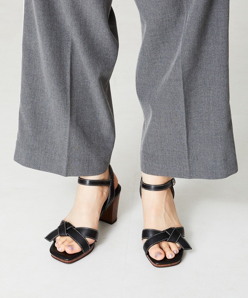 ORiental TRaffic（オリエンタルトラフィック）の「ウッドヒールリボンサンダル/41221（サンダル・レディース・キャメル/ホワイト/ブラック・SS/S/M/L/LL/3L）」の15枚目の写真