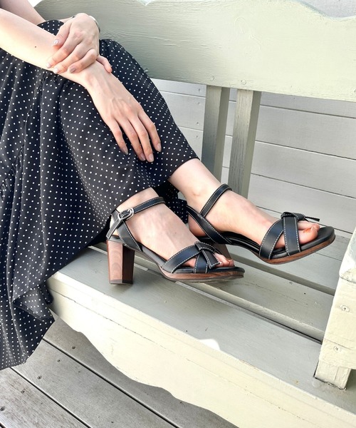 ORiental TRaffic（オリエンタルトラフィック）の「ウッドヒールリボンサンダル/41221（サンダル・レディース・キャメル/ホワイト/ブラック・SS/S/M/L/LL/3L）」の8枚目の写真