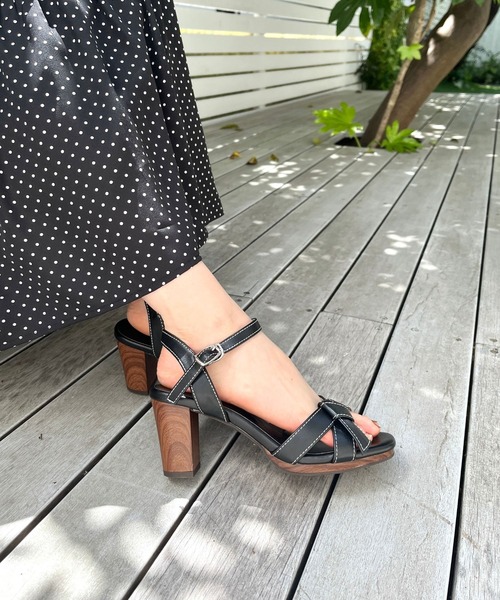 ORiental TRaffic（オリエンタルトラフィック）の「ウッドヒールリボンサンダル/41221（サンダル・レディース・キャメル/ホワイト/ブラック・SS/S/M/L/LL/3L）」の9枚目の写真