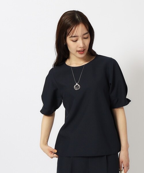 DRESKIP（ドレスキップ）の「◆【洗える/セットアップ可】麻調お袖パール調ボタン付ブラウス（シャツ/ブラウス・レディース・カーキ/ベージュ/ライトブルー/ネイビー・02/03/04）」の18枚目の写真