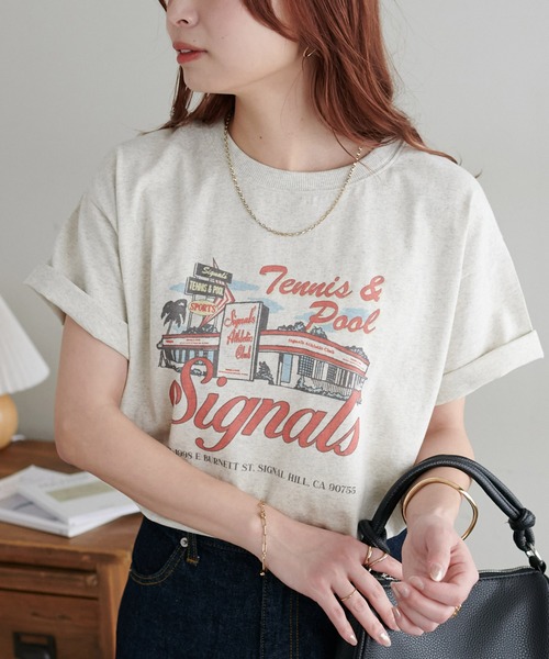 DISCOAT(ディスコート)の「【WEB限定】サマースーベニアプリントTシャツ(Tシャツ/カットソー・レディース・チャコールグレー/オフホワイト/ベージュ・FREE)」の11枚目の写真
