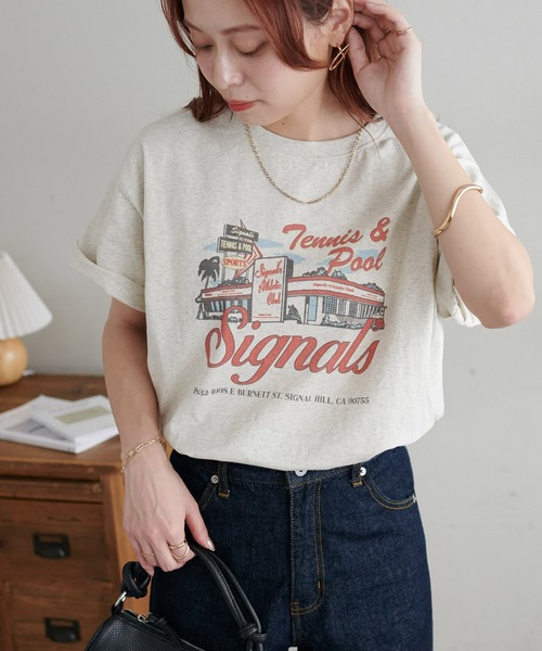 DISCOAT(ディスコート)の「【WEB限定】サマースーベニアプリントTシャツ(Tシャツ/カットソー・レディース・チャコールグレー/オフホワイト/ベージュ・FREE)」の10枚目の写真