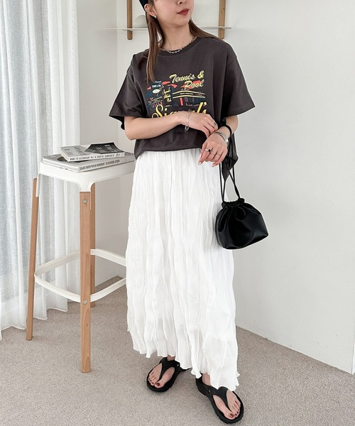 DISCOAT(ディスコート)の「【WEB限定】サマースーベニアプリントTシャツ(Tシャツ/カットソー・レディース・チャコールグレー/オフホワイト/ベージュ・FREE)」の22枚目の写真