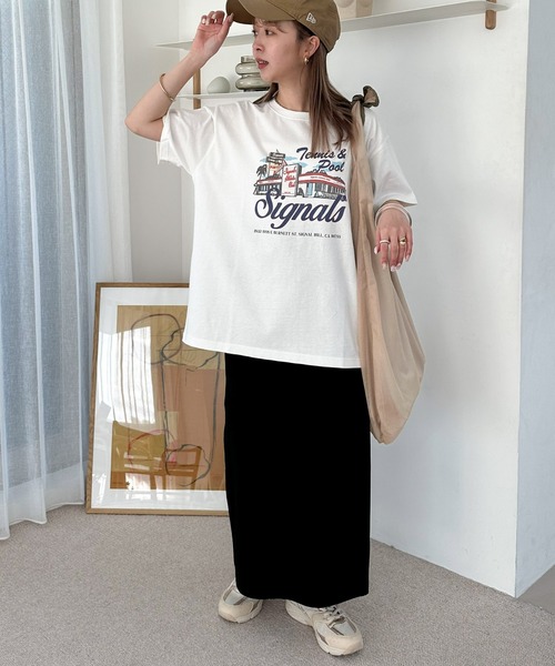 DISCOAT(ディスコート)の「【WEB限定】サマースーベニアプリントTシャツ(Tシャツ/カットソー・レディース・チャコールグレー/オフホワイト/ベージュ・FREE)」の19枚目の写真