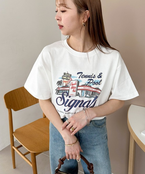 DISCOAT(ディスコート)の「【WEB限定】サマースーベニアプリントTシャツ(Tシャツ/カットソー・レディース・チャコールグレー/オフホワイト/ベージュ・FREE)」の16枚目の写真