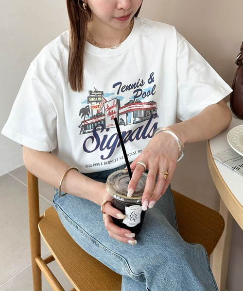 DISCOAT(ディスコート)の「【WEB限定】サマースーベニアプリントTシャツ(Tシャツ/カットソー・レディース・チャコールグレー/オフホワイト/ベージュ・FREE)」の17枚目の写真