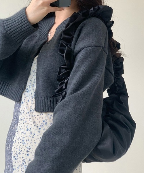 Dita Muaj.(ディータムアージュ)の「フリルショルダーバッグ(ショルダーバッグ・レディース・パープル/ブラック/アイボリー・FREE)」の20枚目の写真
